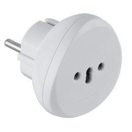 Electraline 70057 Reiseadapter Schweiz/Italien/Brasilien nach Deutschland/Europa, Weiß