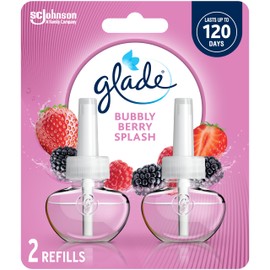 Glade PlugIns Air Freshener Refill, Scented and Essential Oils for Bathroom and Home Fragrance, Bubbly Berry Splash, 2 Count