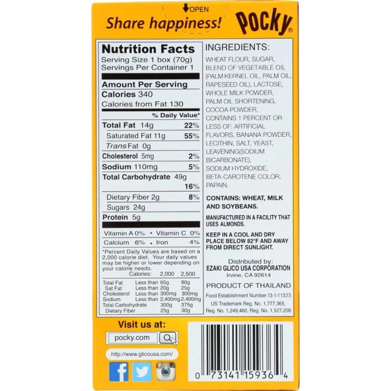 Chocolate Pocky Pocky Chocolate Banana 2.47 oz each (1 Item