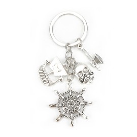 MUCOOS Nautical Themed Keyring, Key Ring for Women, Special Gifts for Women, Funny Keyring, Encouragement Gifts for Women, silver, S