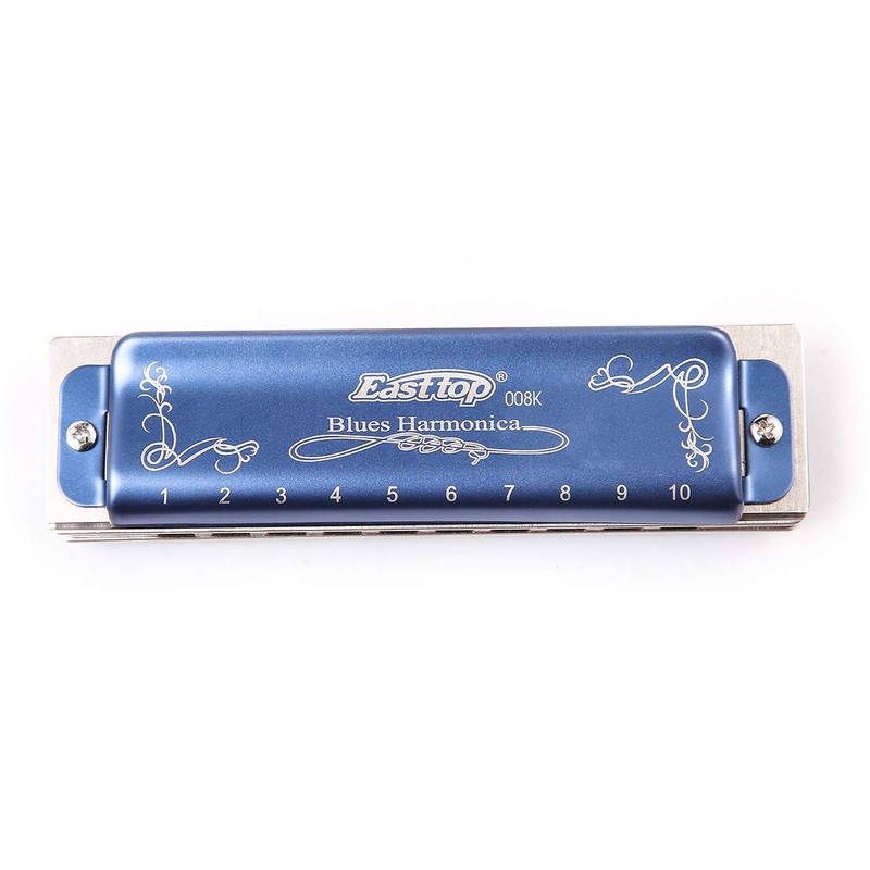 10 Holes Blues Harmonica T008K Diatonic Blues Harmonica with Case，More