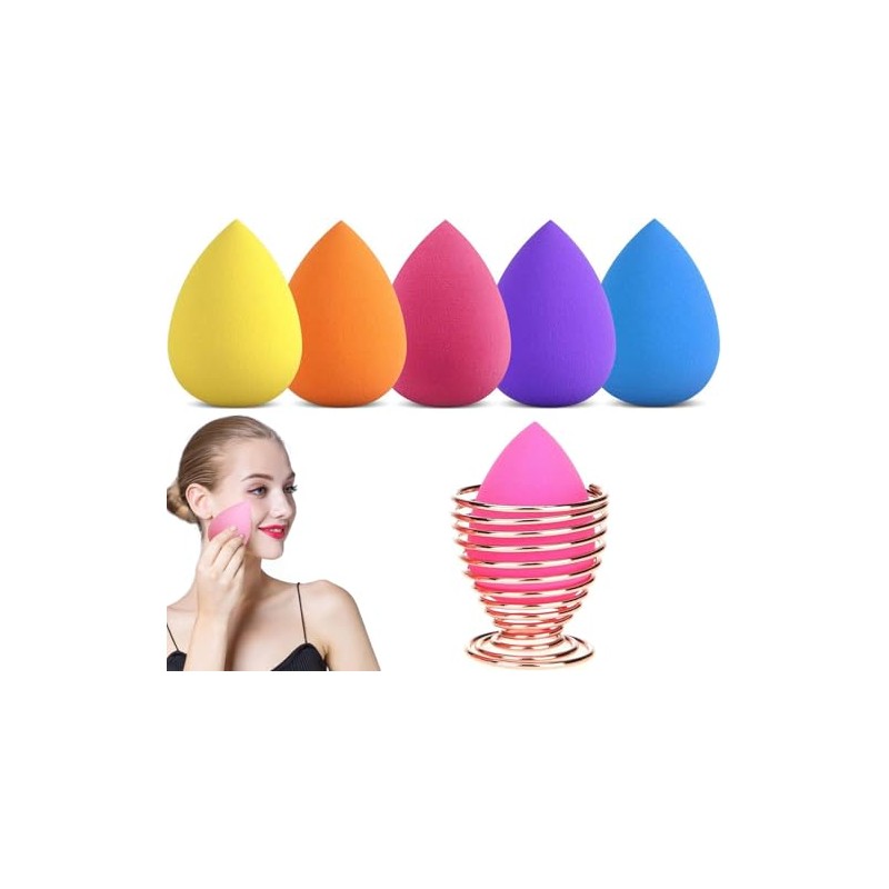 Jasinber Set de 5 Esponjas Maquillaje con Soporte de ayuda