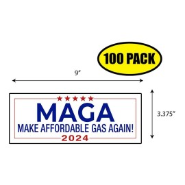 Tampa Printing 100 PACK 3.37"x 9" MAKE GAS AFFORDABLE AGAIN Sticker Decal POLITICAL BS0441