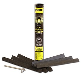 Crottendorfer Räucherstäbchen "RUHE!" - mit leichtem zitronigen Duft um lästige Gäste zu vermeiden - 6 Stück inkl. Drahthalter - Made in Germany