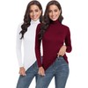 TAIPOVE Ribbed Turtleneck Shirts for Women Cotton Knit Turtle Neck