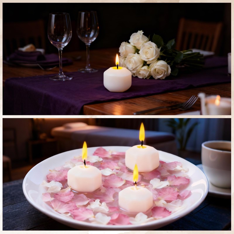 PEDOBALI 84 Pcs 1.75 Inch Unscented Floating Candles, White Elegant