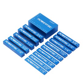 POWERTEC 15pcs Setup Blocks Height Gauge Set, Router Table Setup Bars for Router Bit/Table Saw Blade Height, Band Saw, Drill Press, Aluminum Marking Gauge for Carpenter, Woodworking (71843)