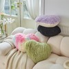 MOOWOO Fluffy Heart Pillow, Faux Fur Throw Pillow,Sherpa Plush Fluffy,