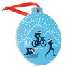 Gone for a Run Triathlon Round Ceramic Ornament | Silhouettes