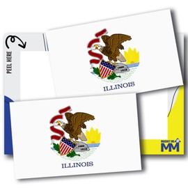 Magnet Me Up Illinois US State Flag Bumper Sticker Decal, 3x5 2 Pack, Vinyl Adhesive Sticker for Car, Truck, SUV Weatherproof State Pride Collectible Full Color, Durable, Made in The USA