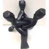 African Heritage Collection Three-Head Unity Carving (Black/Brown) - Made in