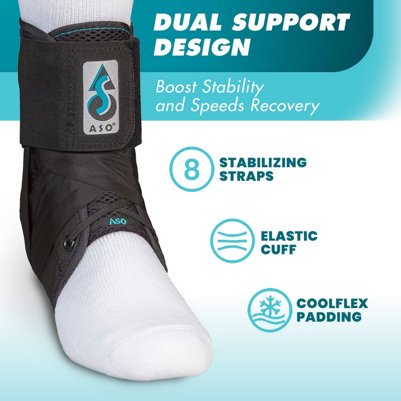 Med Spec ASO Ankle Stabilizer (Large, Black) – Lace Up