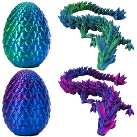 NINGYER Pack of 2 Dragon Egg, Realistic Dragon Egg, Movable 3D Printed Dragon, 3D Dragon, Ideal as Decoration at Home and Office or as a Toy Gift