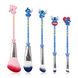 WeChip Stitch Makeup Brushes Set Collection, Stitch Stuff, Stitch Gifts for Girls Women - 5pcs Blue