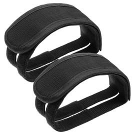 2 Pcs Bike Pedal Straps Toe Clips Straps Adjustable Anti-Slip Cycling Kids Bike Foot Pedal Strap Bicycle Feet Strap Cleats Parts (Black)
