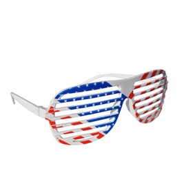 Komonee USA American Flag Shutter Shades Fun Novelty Plastic Party Retro Fancy Dress Costume Prop Rave Club Eyewear Disco Adults 80's Sunglasses