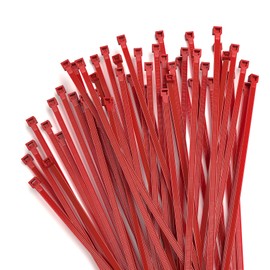 Aroono Zip Ties Heavy Duty 8 Inch - 0.1 Inch Width, 18LB Strength, Nylon Material, UV Resistant, High/Low Temperature Resistant - Durable, Odorless, Red, 50 PCS