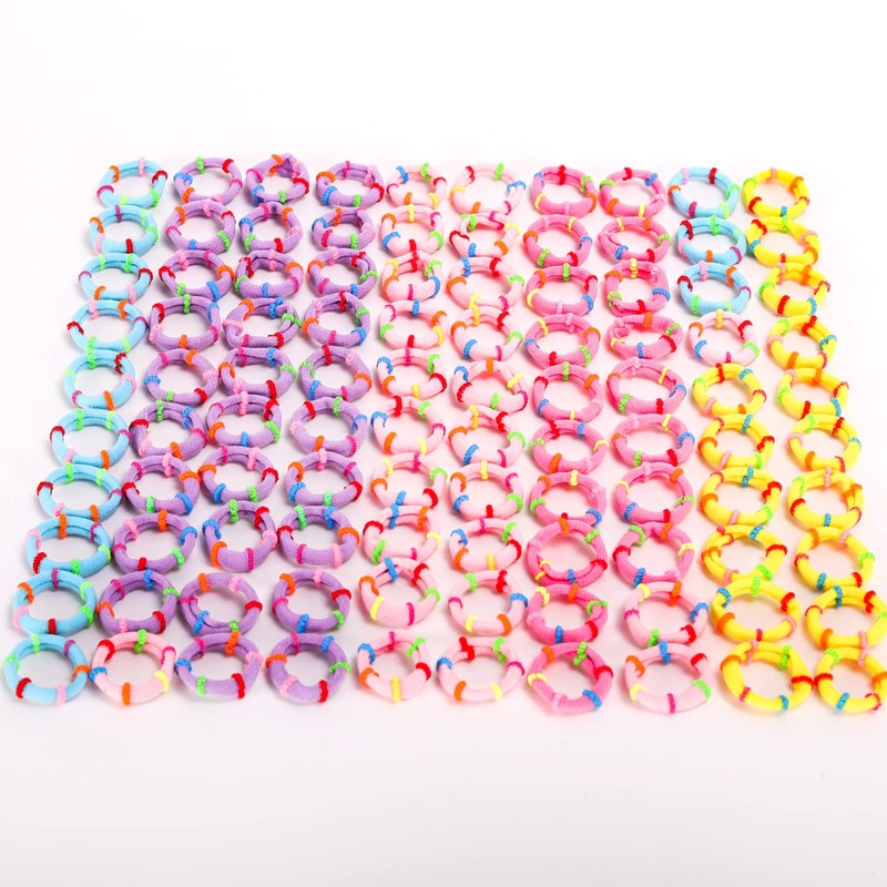 Candygirl 200PCS Baby Girls Hair Ties Colorful Elastics Hair Ties