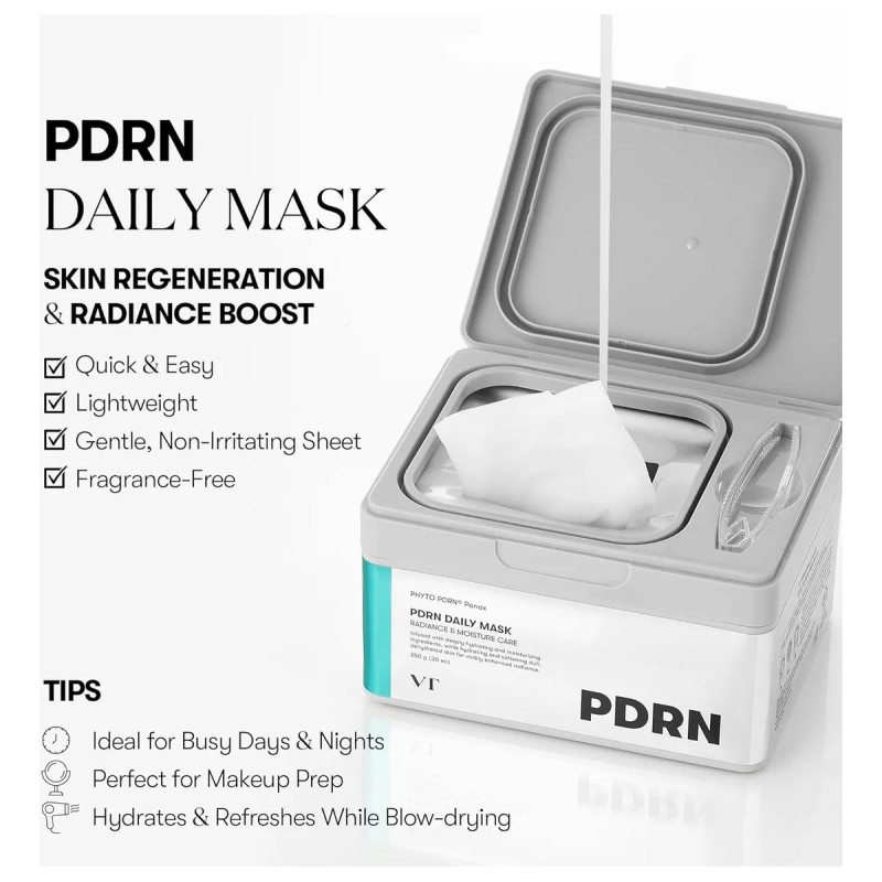 Vt Cosmetics Pdrn Mascarilla Hidratante Caja Con 30 Pzas