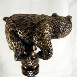Detailed BEAR LAMP FINIAL for old antique shade or lampshade