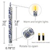 Chinoiserie LED Candles Flameless Candlesticks-6pcs Timer Blue Flower Battery Operated