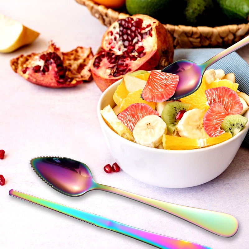 3pcs Serrated Grapefruit Spoons and Knife Set, Stainless Steel Grapefruit