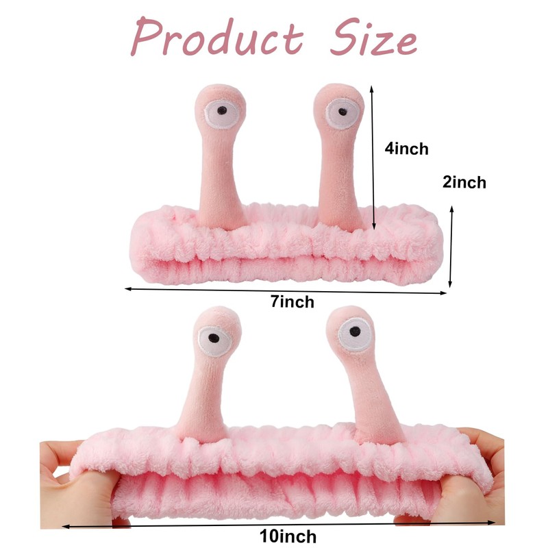 SuPoo Snail Face Wash Headband - Light Pink, Soft Microfiber