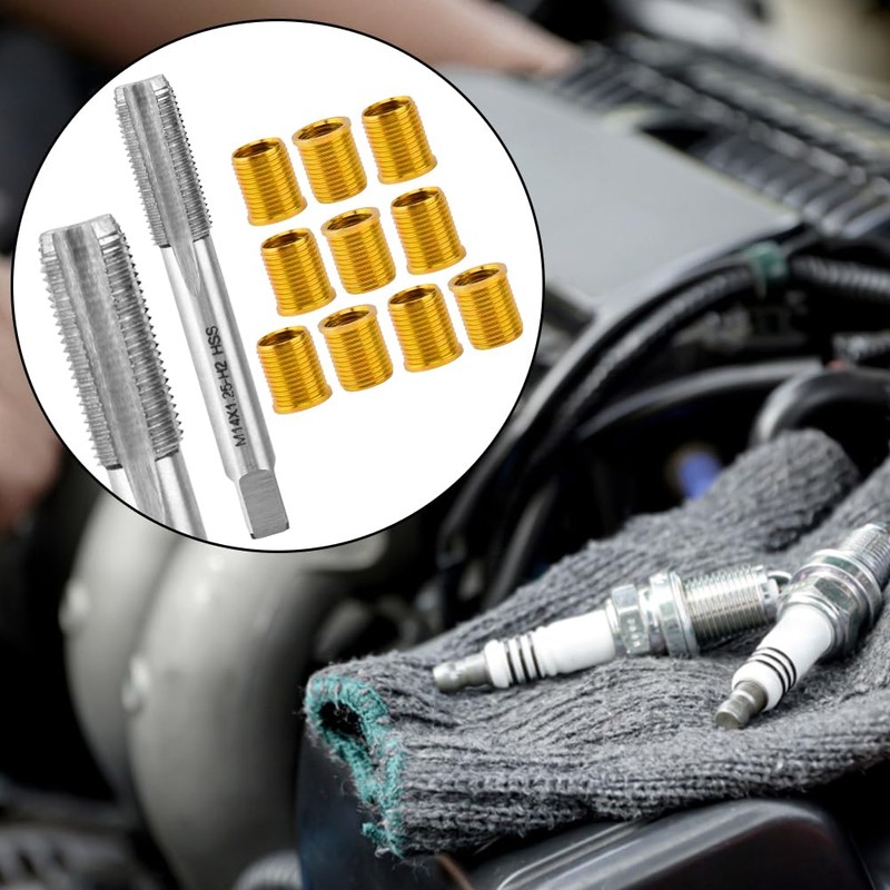 NINEFOX Spark Plug Thread Repair Kit, M12x1.25 | 10-Piece Inserts