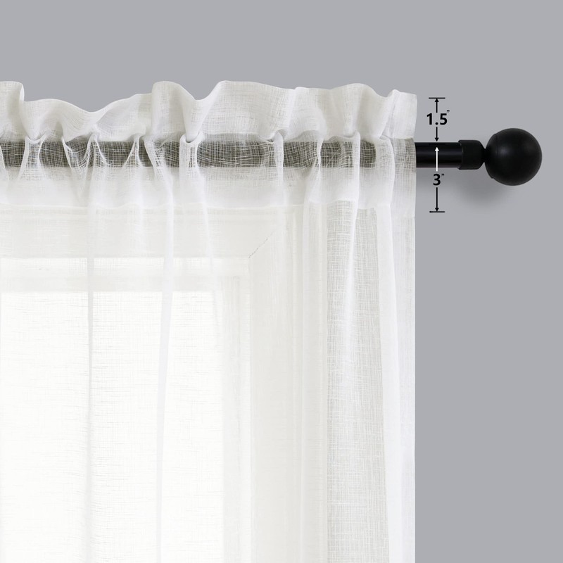 Cortinas semitransparentes de color marfil de 42 x 63 pulgadas