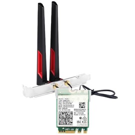 AX210 Tarjeta WiFi 6E Tri-Band 5400Mbps AX210NGW Adaptador inalámbrico (6GHz/5G/2.4G) Bluetooth 5.3, adaptador de red M.2 de computadora, WPA3, antenas de alta ganancia, soporte de perfil bajo
