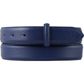 BELTINGER Belt with Pigment Embossing and Quilted Seam without Buckle 3 cm Fashionable Leather Belt for H-Buckle 30 mm Women Men Jeans Belt 3 cm, blue