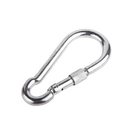 Pack of 2 DIN 5299D Carabiners Galvanised Steel 12 x 140 mm with Lock, Spring Hook, Spring Catch, Snap Hook (Pack of 2, 12 x 140 mm)
