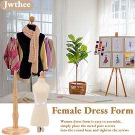 Dress Form, Female Dress Form, Mannequin Body Sewing Mannequin Dress Form Mannequin Mannequin Stand Sewing Dress Form with Wooden Base for Dress Jewelry Display