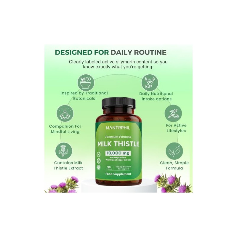 Milk Thistle High Strength 10000mg | 400mg Silymarin per Capsule