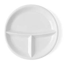 Holst Porzellan GVP 003 Round Divider Plate 25.5 cm 3-Part with Narrow Flag, White, 25.5 x 25.5 x 2.8 cm