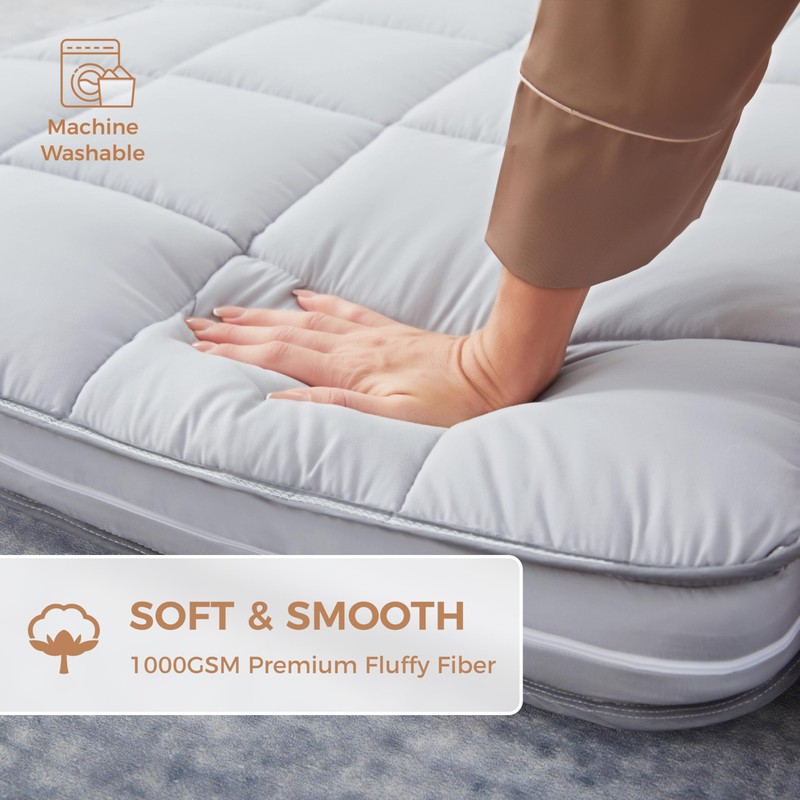 Jamdok 4Inch Cot Mattress Topper,Narrow Twin Gel Infused Memory Foam,Machine