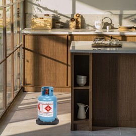 STOBAZA Movable Propane Cylinder Base with Wheels, Round Gas Tank Tray, Universal Propane Tank Tray with Brake Wheels Used for Gas Cylinder Consignment and Stationary Storage