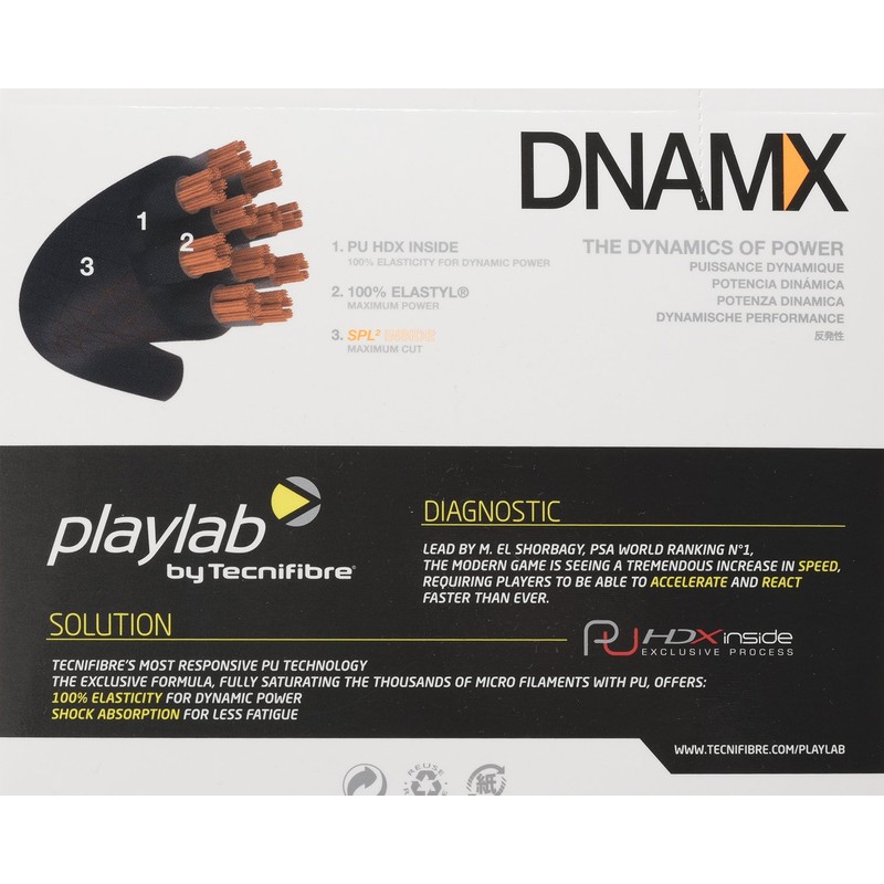テクニファイバー(Tecnifibre) スカッシュ用ストリング、ゲージ1.20mm DNAMX 1.20 TF DN 120 ブラック 1.20