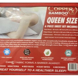 Copper X Sheet Set Queen Size Infused Copper X Bamboo Essence 2000 Seties 6pc