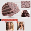 Allbell Brown Bob Wig with Bangs for Women Short Wavy