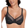 DotVol Women's Full Coverage Unpadded Underwire Semi Sheer Lace Bras