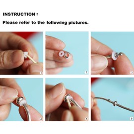 SOUKISS Genuine 925 Sterling Silver Clasp Charm Bracelet with 2 Rubber Spacer Charm for European Bead Charms,Xmas Gifts (17)