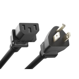 UNC 1ft (0.3m) Power Cord NEMA 5-15P to IEC C13 10Amp 18AWG 125V SVT Jacket 515P-C13 PDU PC Cable Monitor UL Listed, Black, 1 Foot
