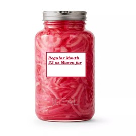 Bexter 1-Pack 32 oz Rose Pink Mason Jar – Made in USA – Regular Mouth Glass Jar with Lid & Band – Vintage Decorative Storage for Canning, Kitchen, Crafts & Gifts