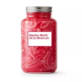 Bexter 1-Pack 32 oz Rose Pink Mason Jar – Made in USA – Regular Mouth Glass Jar with Lid & Band – Vintage Decorative Storage for Canning, Kitchen, Crafts & Gifts