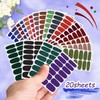 DANNEASY Nail Polish Strips (20 Sheets - Dark Solid&Glitter) Gel