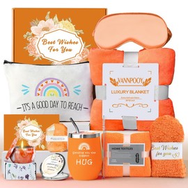 【Stocking Stuffers】Christmas Gifts for Women, Best Friend Birthday Gifts for Women Friendship Gift Basket, Spa Self Care Package Kit, Feel Better Gift Set, Anniversary Retirement Thinking of You Gift Box for Mom Sister Wife, - Color: Gift Bag-Orange(NEW!