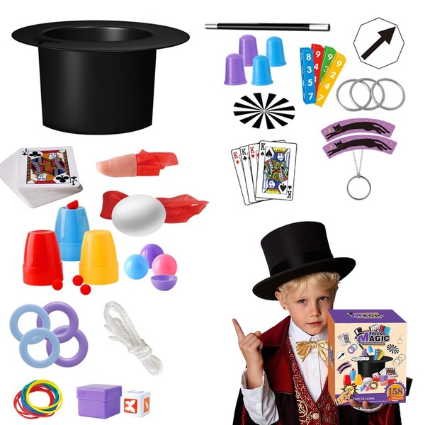 Magic Tricks - Kids Magic Set with Magic Hat, Wand