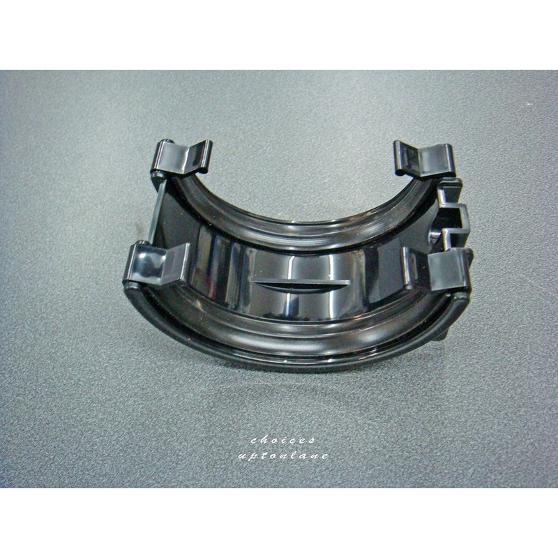 BLACK HALF ROUND 112MM GUTTERING FITTING(S) UNION JOINT BRACKET