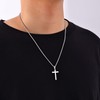 Fiusem Cross Necklace for Men, Silver Tone Mens Cross Necklaces